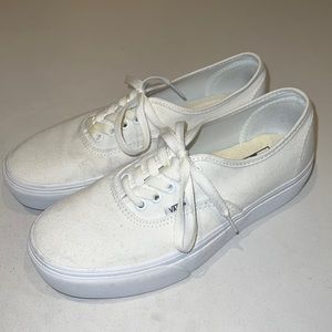 Vans white platform shoes Womens size 8.5